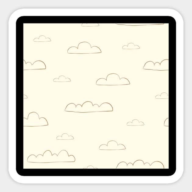 Golden Cloud Pattern Sticker by Kristina Stellar Scandinavian Land